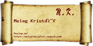 Meleg Kristóf névjegykártya